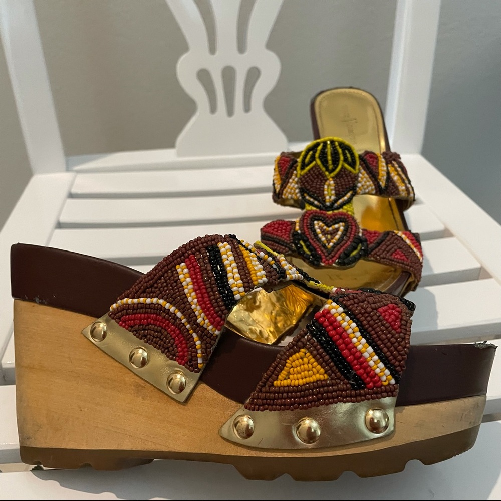 Vince Camuto Wedges Multi Colored Size 7.5 - image 2